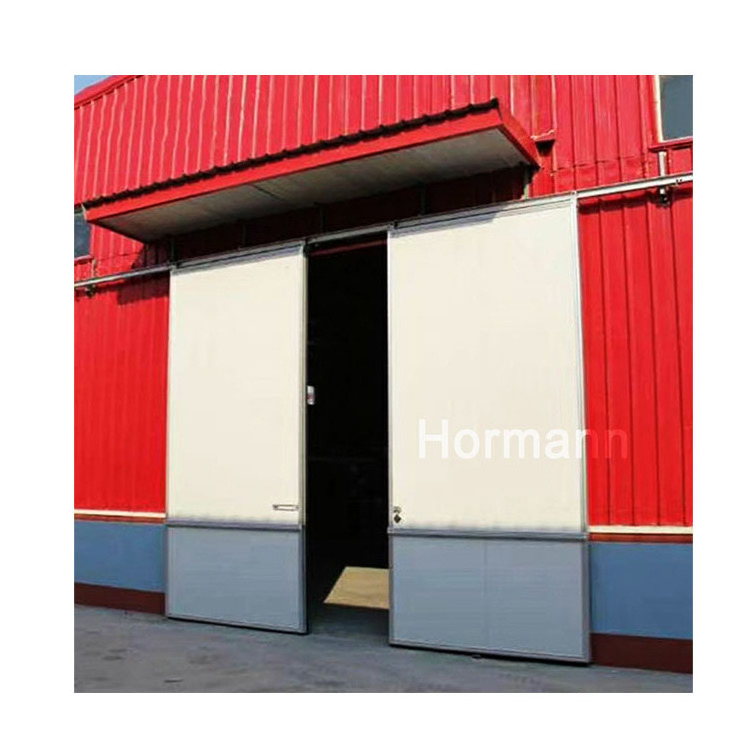 Polyurethane Foam Bulletproof Security Industrial Steel Panel Sectional Sliding Door