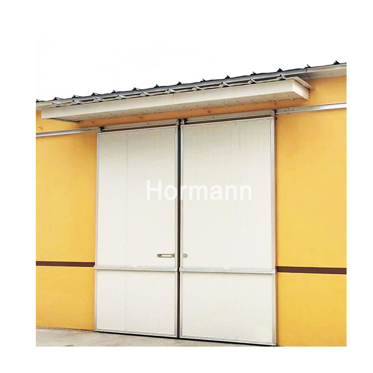 Polyurethane Foam Bulletproof Security Industrial Steel Panel Sectional Sliding Door