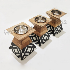 Handicrafts Wooden Bakhoor Burner For Home Decor Arabic Mubkhar | Mubkhara Ramadan Mother of Pearl Incense Burner Wood Craft