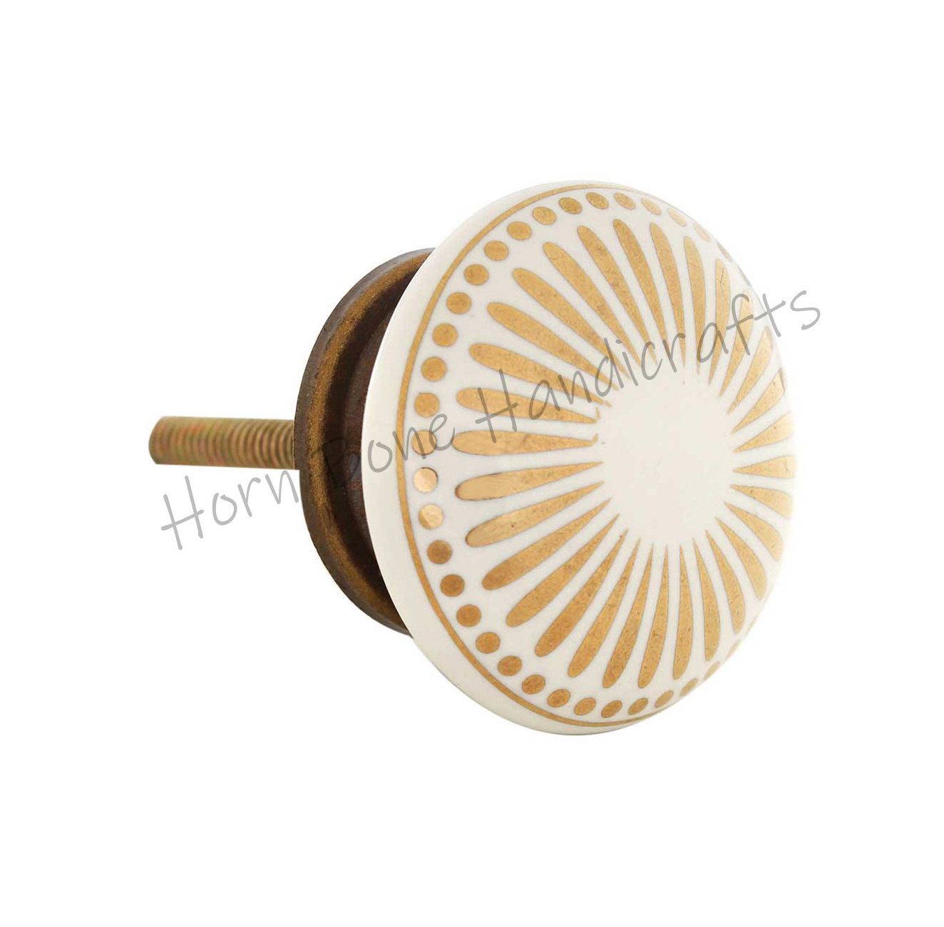 High Quality Golden Wheel Flat Ceramic Dresser Knob Cabinet Knob Cupboard Porcelain Knobs for Dresser/Cabinet and Drawers