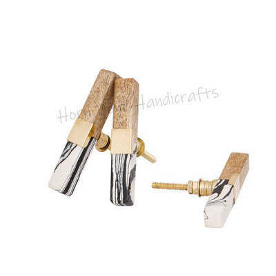 Best Quality Rectangular Wooden Drawer Knob Handmade Door Knob Cabinet Pull Handle Handmade Knobs By Horn Bone Handicrafts