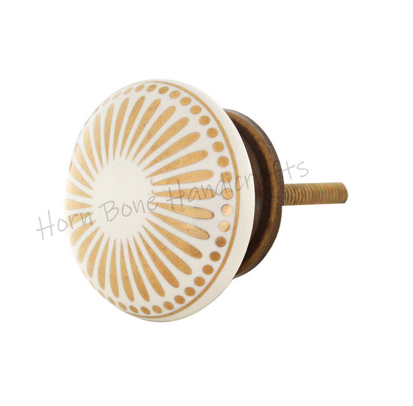 High Quality Golden Wheel Flat Ceramic Dresser Knob Cabinet Knob Cupboard Porcelain Knobs for Dresser/Cabinet and Drawers