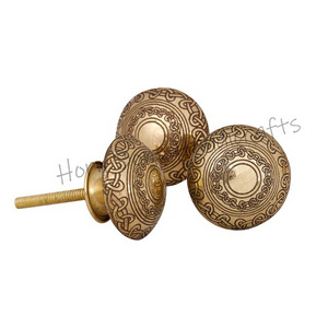 Brass Knob Furniture Hardware Kitchen Cabinet Drawer Brass Pull Handle Knob Etched Brass Wardrobe Knobs And Handles