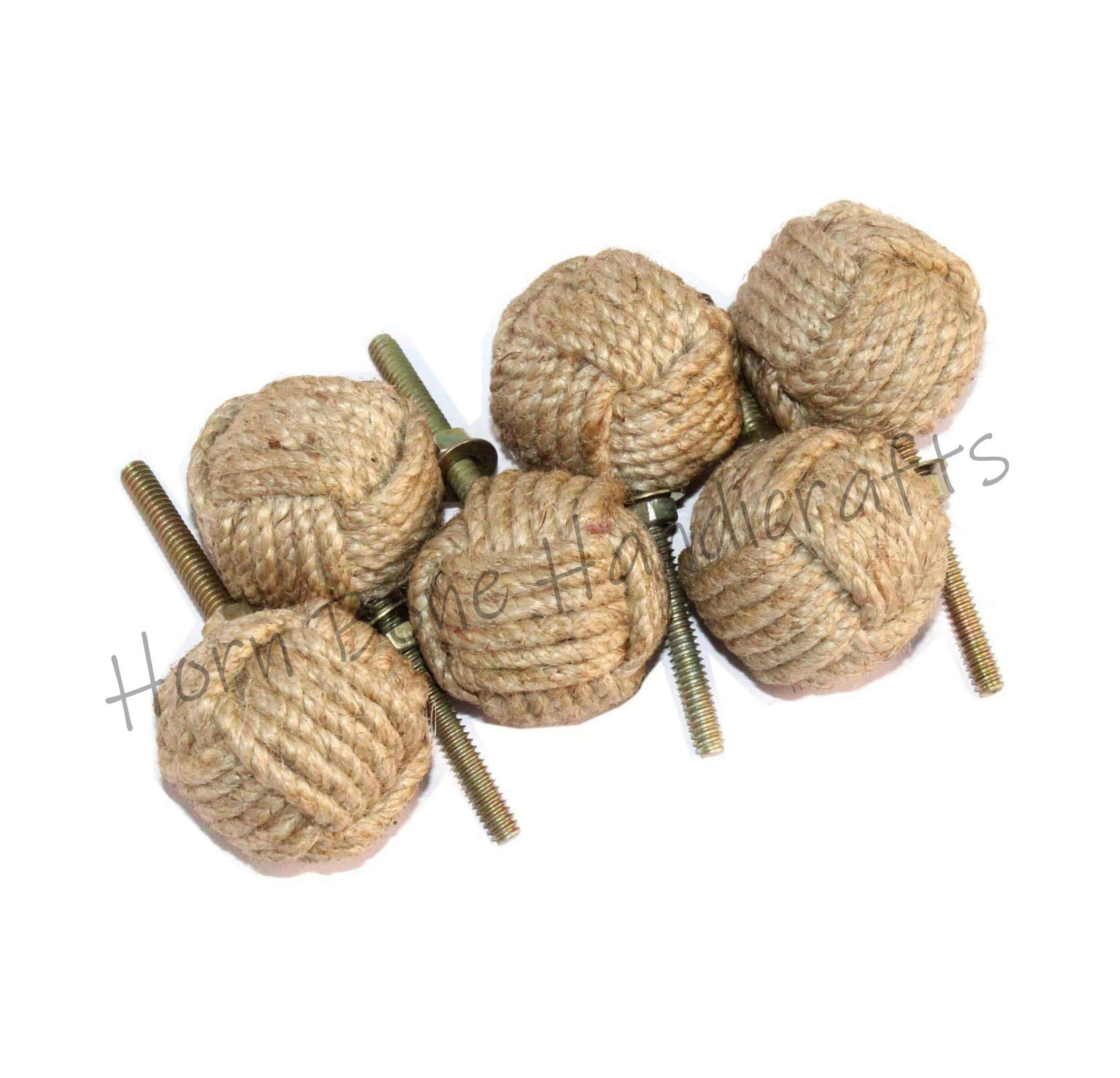 Jute Knot Drawer Knob Nautical Decor Jute Cabinet Handle Knob Jute Rope Shelves Drawer Knobs for Cupboard Rattan Dresser Konb