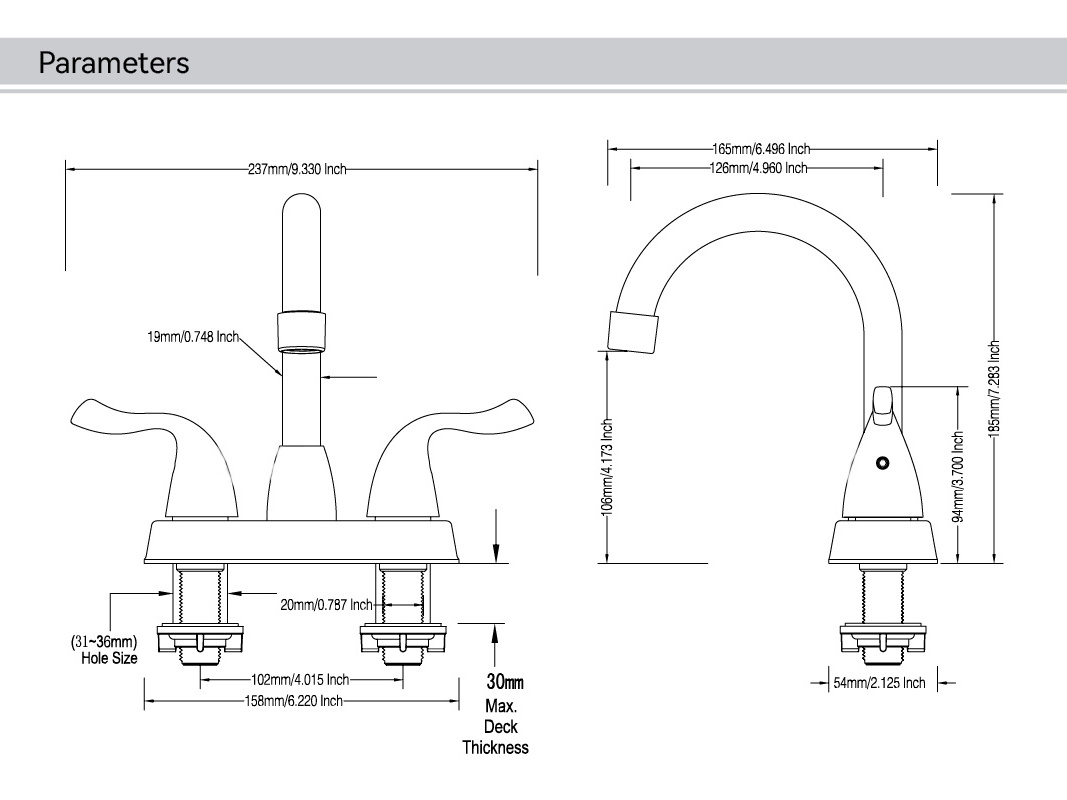 Lavatory hot/cold bathroom faucet two handles water tap basin faucet ORB