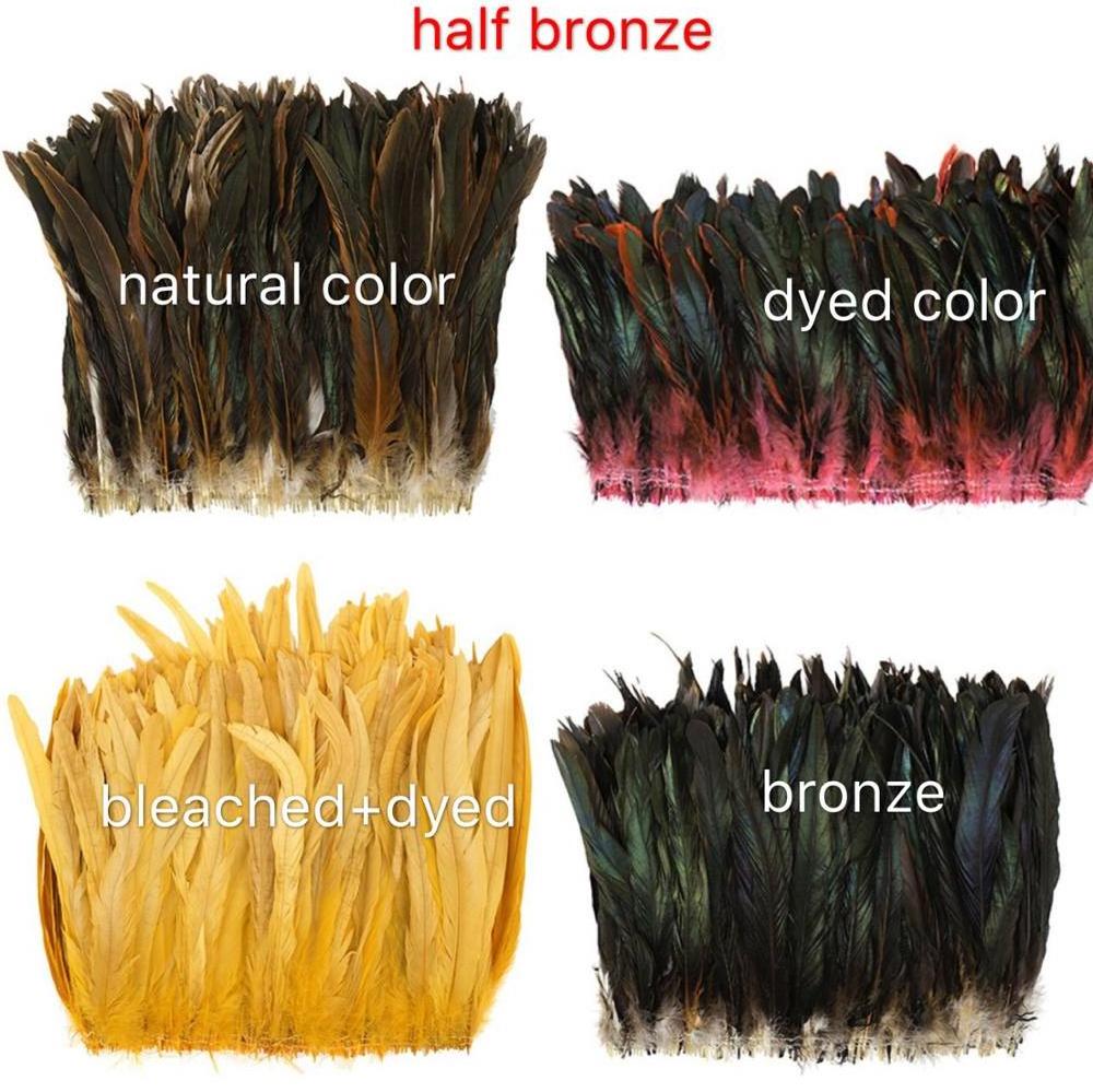 Dyed Black Half Bronze 30-35cm Coque Feather Plumas rooster tail Cocktail Chicken Feather for fashion Garment dress