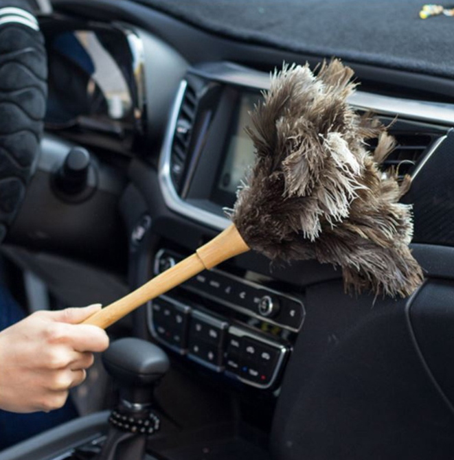 chinese  tiny handle luxury mini white pink  fluffy with wooden handle  plastic handle ostrich feather duster for home