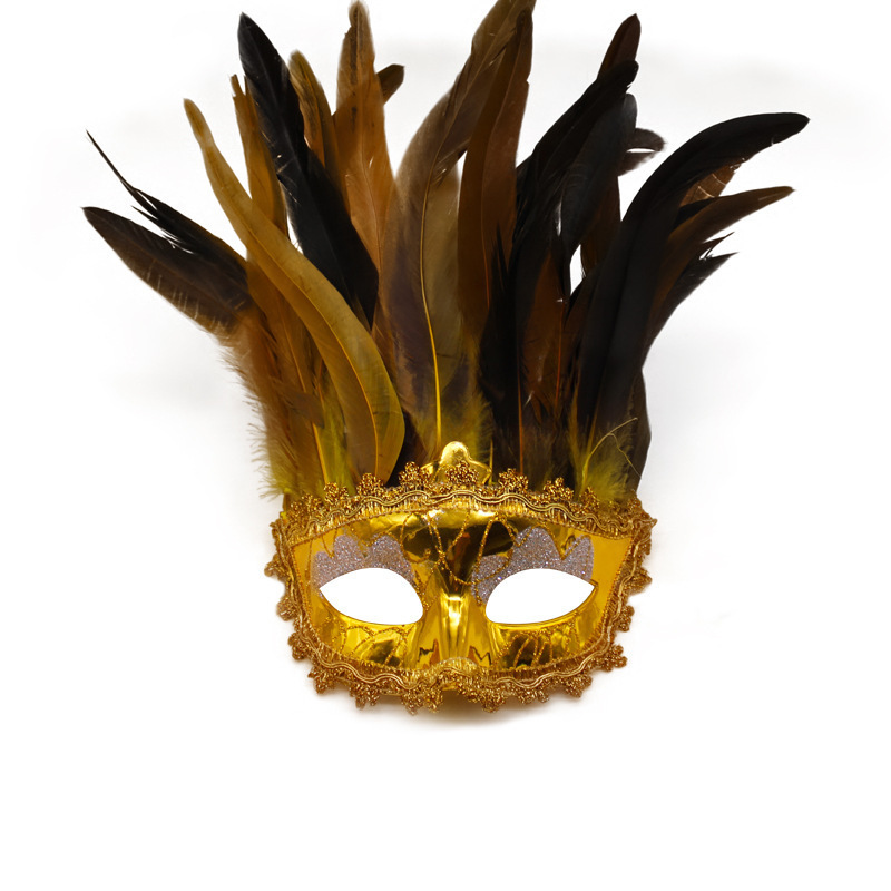 Wholesale Craft Feathers Masquerade Party Mask With Feather Halloween Carnival Venetian Wedding Bulk Mardi Gras Masks for party