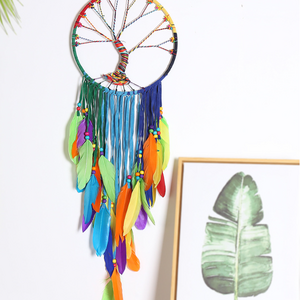 HY9138 Color feather big floating dream catcher Wall Decoration pendant Life Tree dream catcher for home decoration