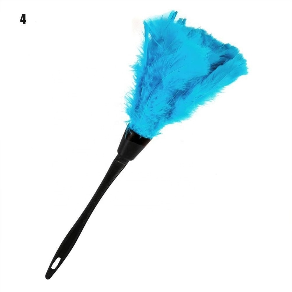 Dyed Wholesales chinese  black pink luxury plastic cleaning fluffy gift with wooden handle hen Turkey feather duster for car