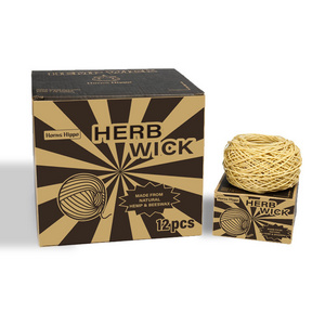 Horns Hippo Wholesale Custom Tag 197ft 100% Organic herb Wick Natural Beeswax Coating Ignition Herb wick beeswax ball Rope