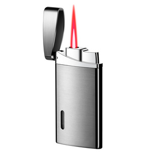 New single direct flush inflatable lighter custom logo zinc alloy luxury creative lighter windproof gas lighter