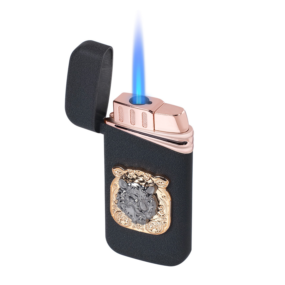 Windproof Gas Lighter Wholesale fashion metal thin mini gas lighters gas windproof support custom LOGO cigar lighters