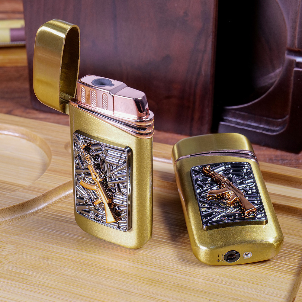 Windproof Gas Lighter Wholesale fashion metal thin mini gas lighters gas windproof support custom LOGO cigar lighters