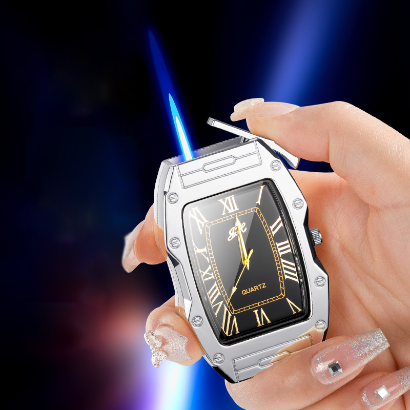 2023 New style Custom logo Watch gas lighter zinc alloy luxury creative lighter Windproof direct impact lighter