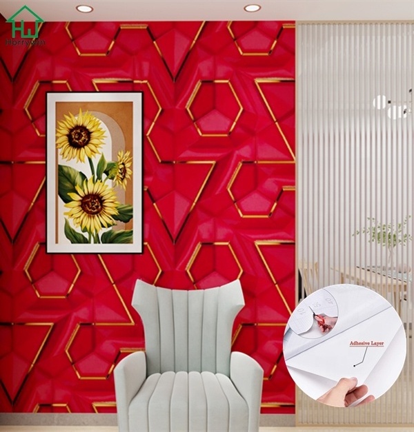 In stock Removable morden wallpaper 3D self adhesive wallpaper vinyl wall sticker roll for wall