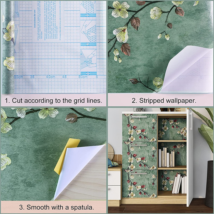 New Classic floral tree designs Self Adhesive Wall Paper Wallpaper Roll peel and stick for bedroom decoration