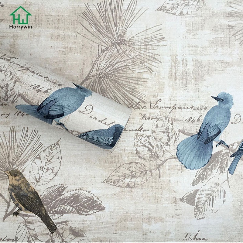 Classic peel and stick wallpaper 3d Bird with tree wallpaper design wall mural for interior living room DIY