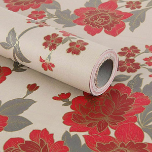 Removable papier peint red floral self adhesive wallpaper 3d home decoration