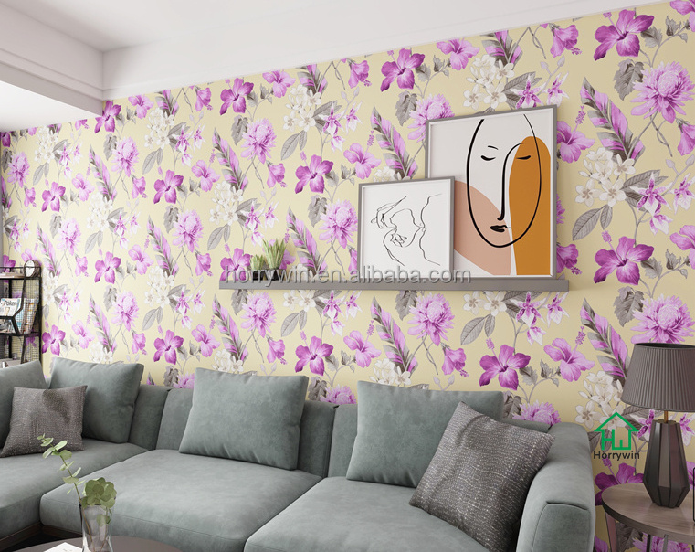 Custom floral design waterproof wallpaper papier peint mural luxury peel and stick wallpaper for interior decor