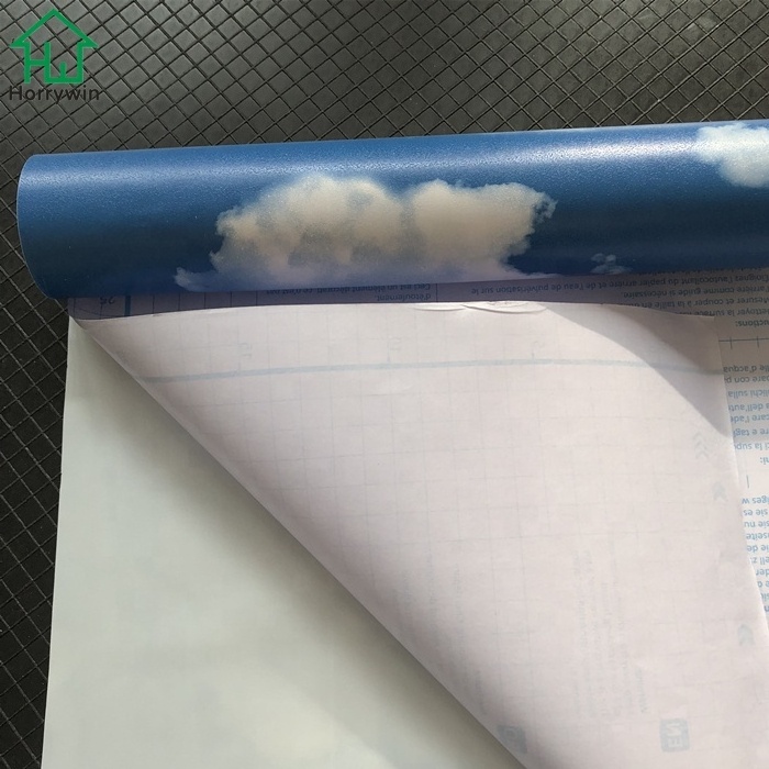 Waterproof 3d blue sky clouds peel and stick wallpaper self adhesive vinyl wall paper design for bedroom