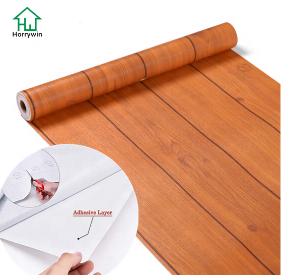 Aesthetic wooden self adhesive wallpaper waterproof vinyl peel and stick wallpaper wooden wallpaper for wall decoration