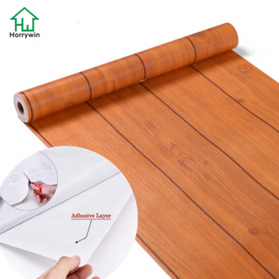 Aesthetic wooden self adhesive wallpaper waterproof vinyl peel and stick wallpaper wooden wallpaper for wall decoration