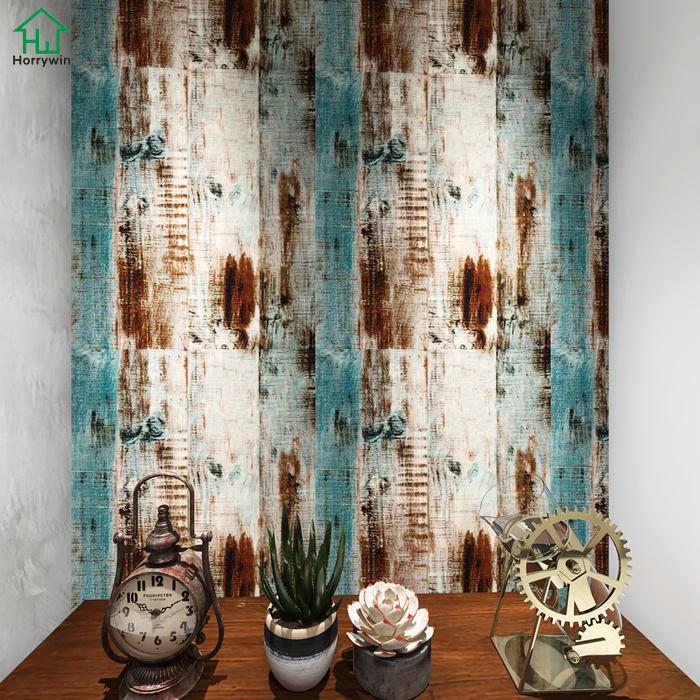 Waterproof vinyl wallpaper aesthetic wooden wallpaper navy blue peel and stick wallpaper designs