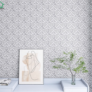 Fashion Grey 3d wallpaper roll luxury effect self adhesive wallpaper for bedroom kitchen wallpaper