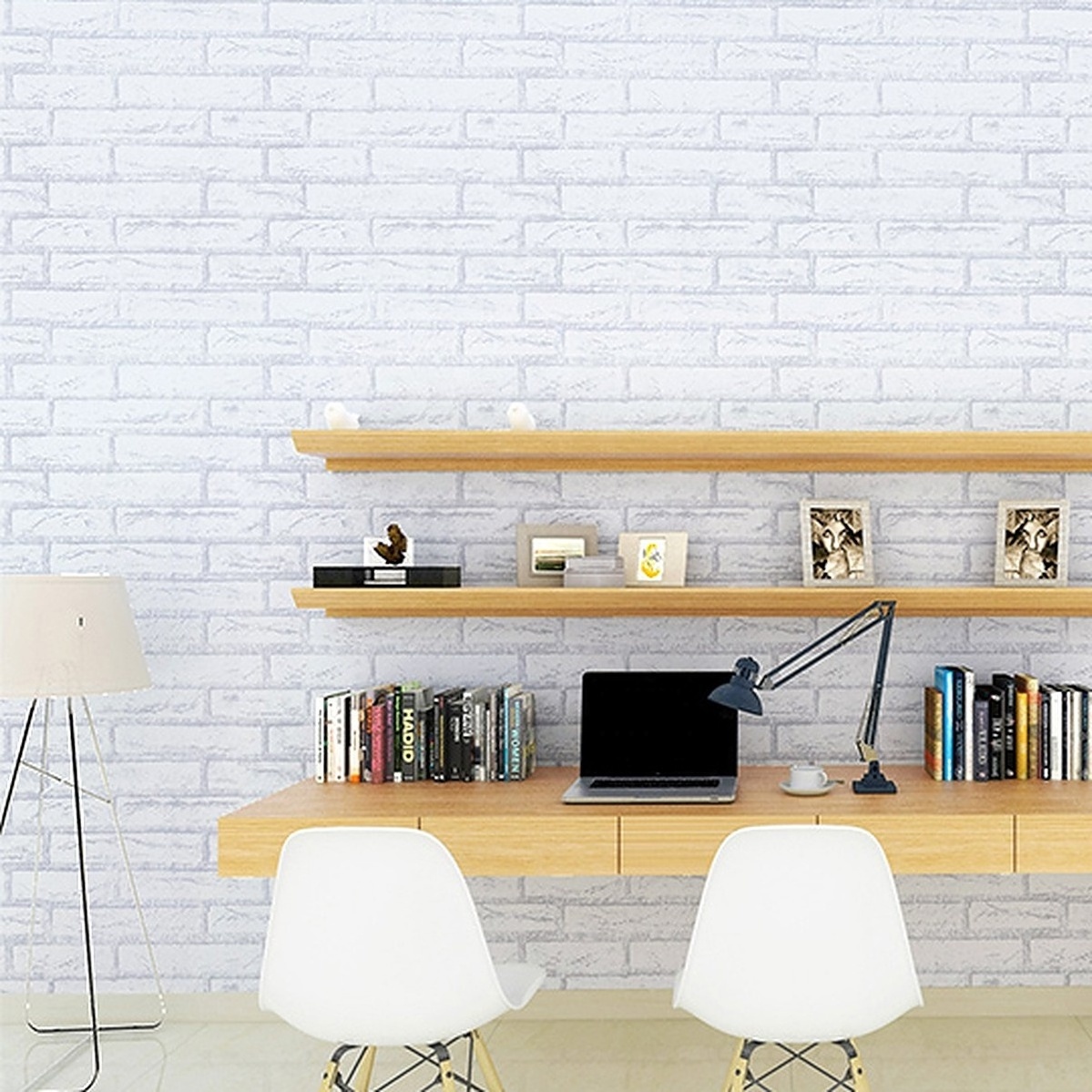 High quality white color brick design self adhesive wallpaper peel and stick wallpaper sticker  for home