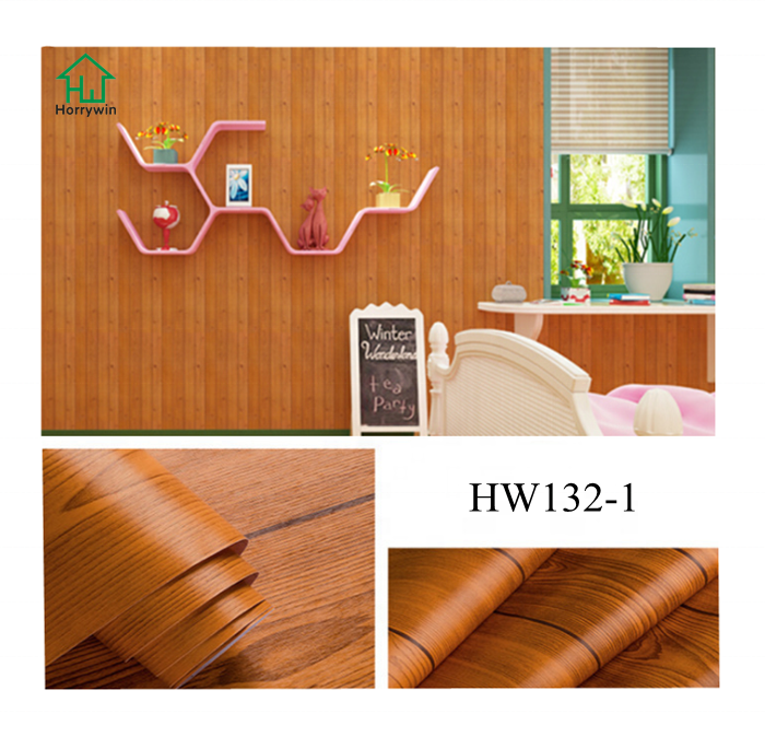 Aesthetic wooden self adhesive wallpaper waterproof vinyl peel and stick wallpaper wooden wallpaper for wall decoration