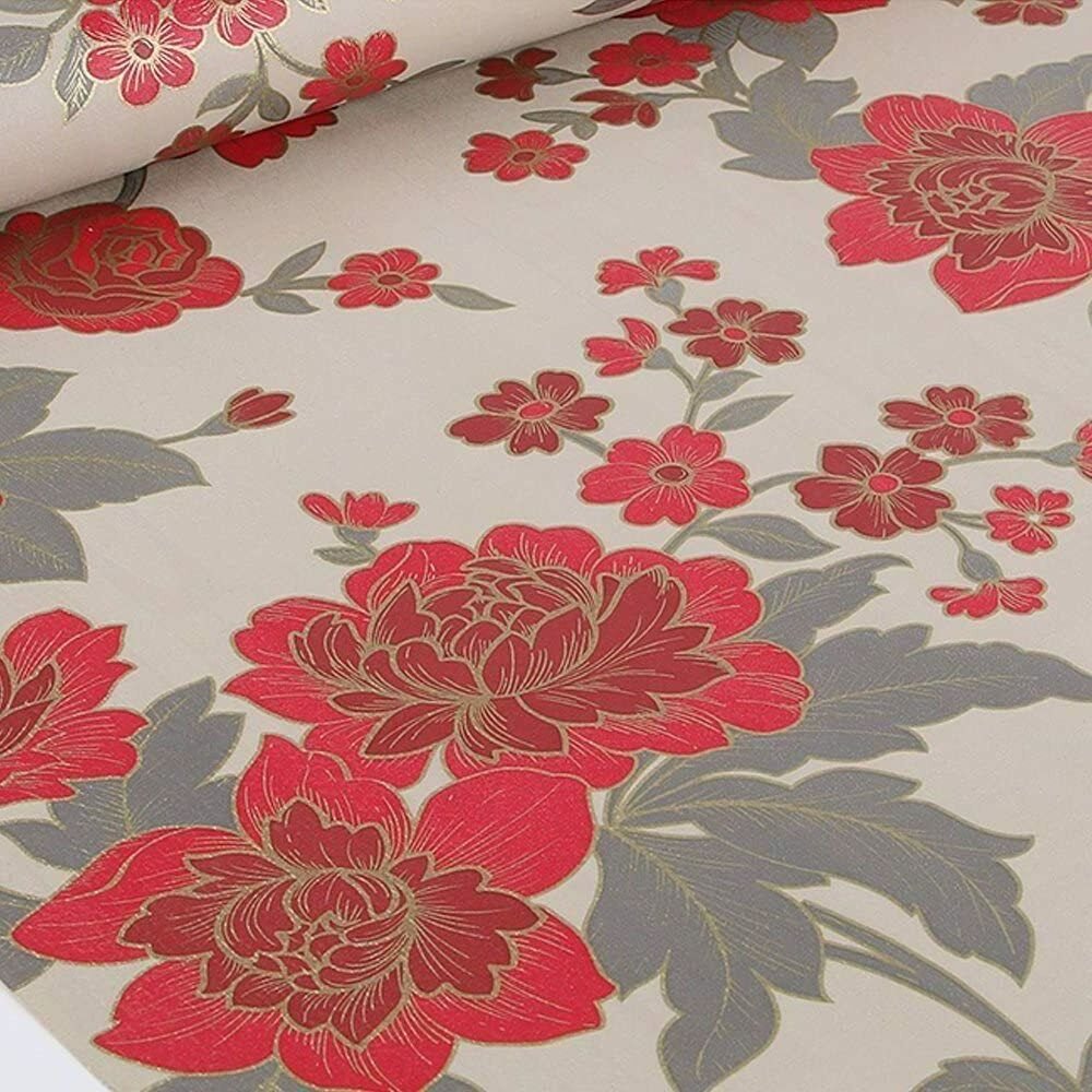 Removable papier peint red floral self adhesive wallpaper 3d home decoration