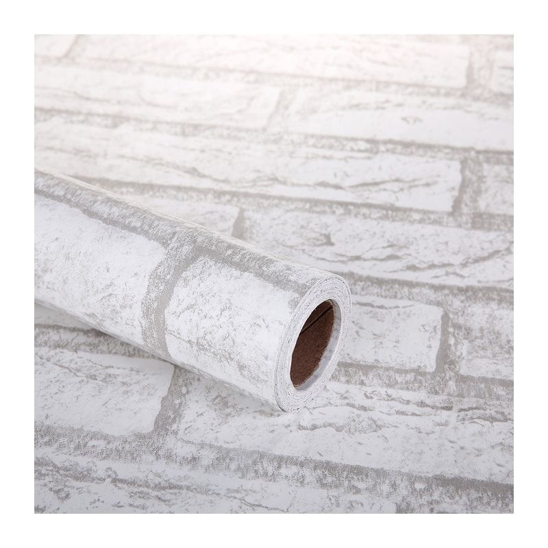 High quality white color brick design self adhesive wallpaper peel and stick wallpaper sticker  for home