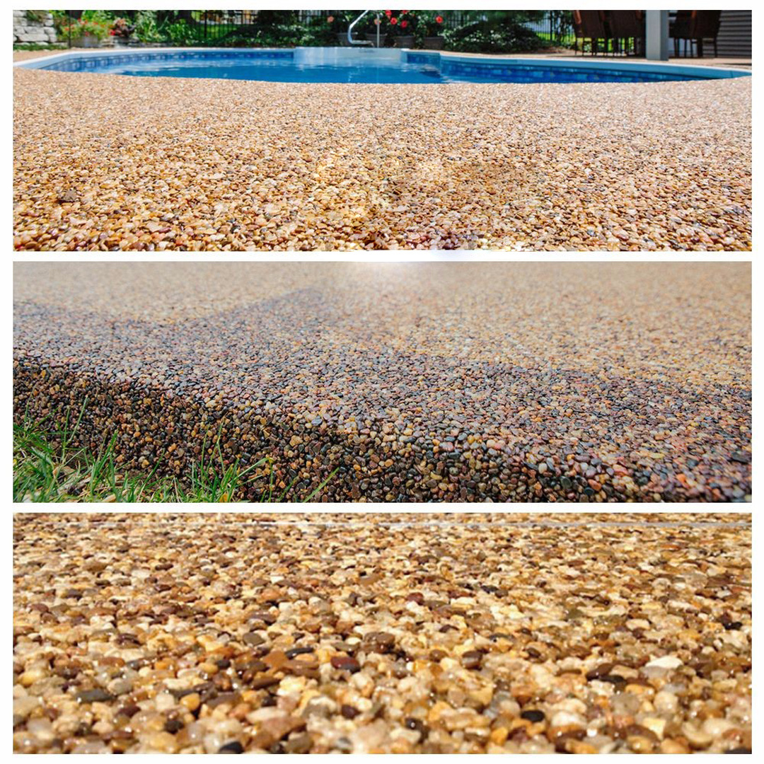 Resin Epoxy Transparent Epoxy Resin with Pebbles Epoxy Pebble Rock Flooring