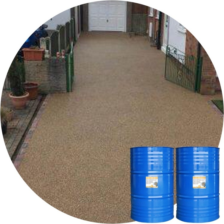 Permeable Resin Bound Paving liquid durable strong bonding stone glue for driveway and pathway Pebble Stone Resin