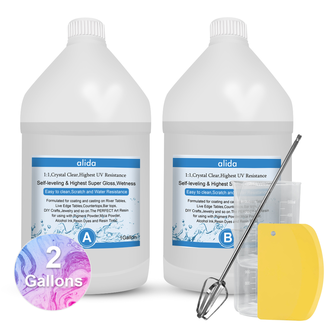 Epoxy Resin Kit Crystal Clear 2 Gallon Resin Epoxy Kit Coating and Casting Liquid Resin