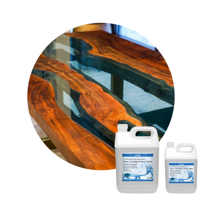 Deep Pour Epoxy Resin for 2-4 Inch Pour Depths, Bubble Free, Low, Crystal Clear Casting Resin for River Tables, Wood Fillers