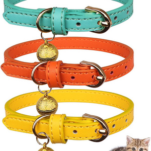 High Quality Soft Genuine Leather Multiple Vintage Color Luxurious Pets Cat Collar Dog Small Animal Collar