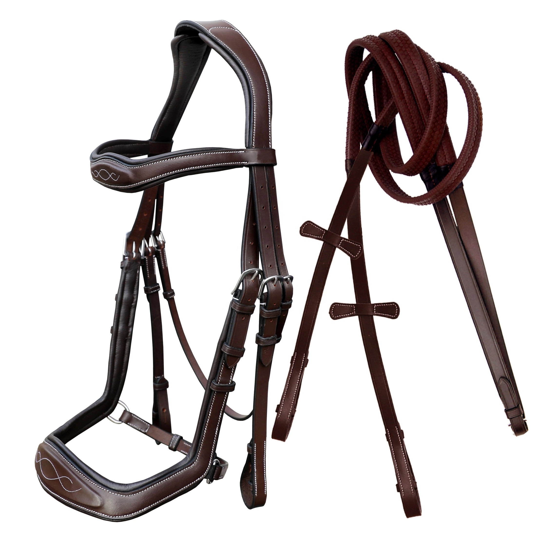 High On Demand Premium Quality Leather Horse Jumping Snaffle Bridle With Raised Noseband and Multiple Colors Option Equestrian