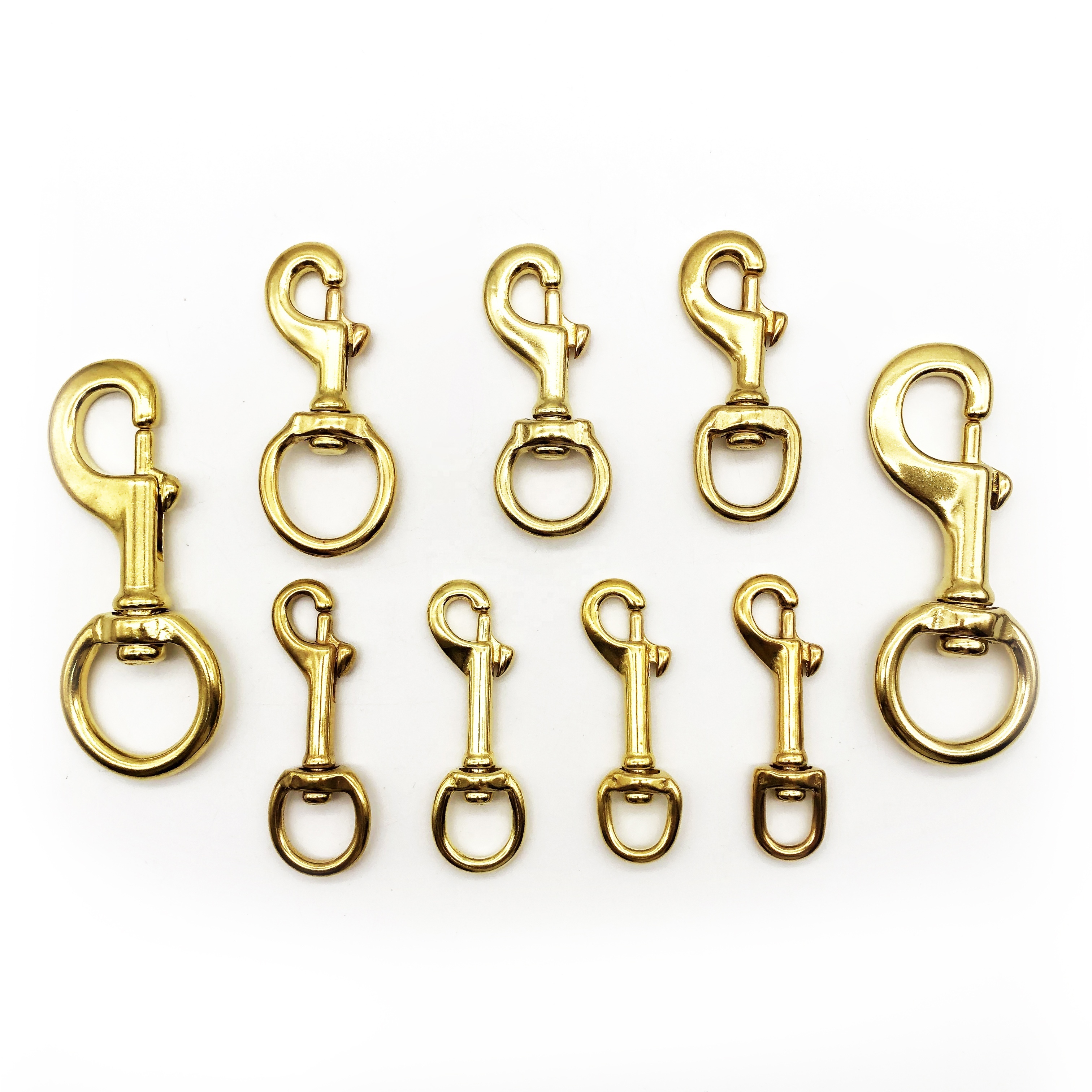 Brass Push Gate U Shape Solid Antique Brass Swivel Trigger Bronze Brass Snap Hook For Dog Leash