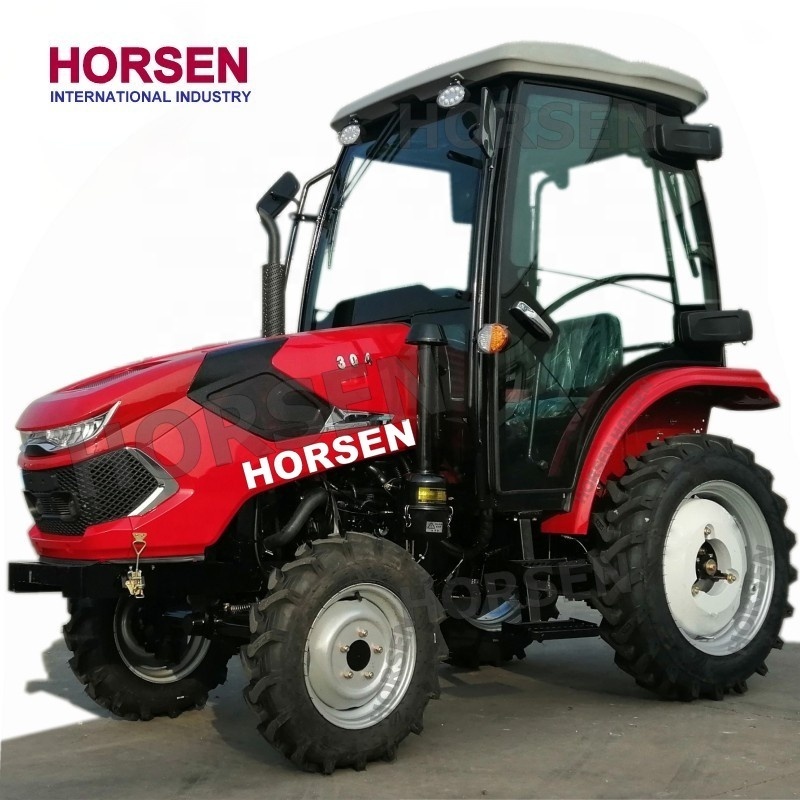 HORSEN China tractor 30hp  4 in one bucket with 4 ft slasher and pallet forks for sale made in china