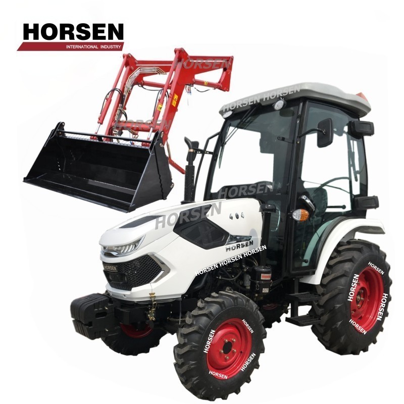 Hot sale agricultural HORSEN China farm tractors small garden 25 hp 30 hp 35 hp 40hp  mini tractors,front shovel price for sale