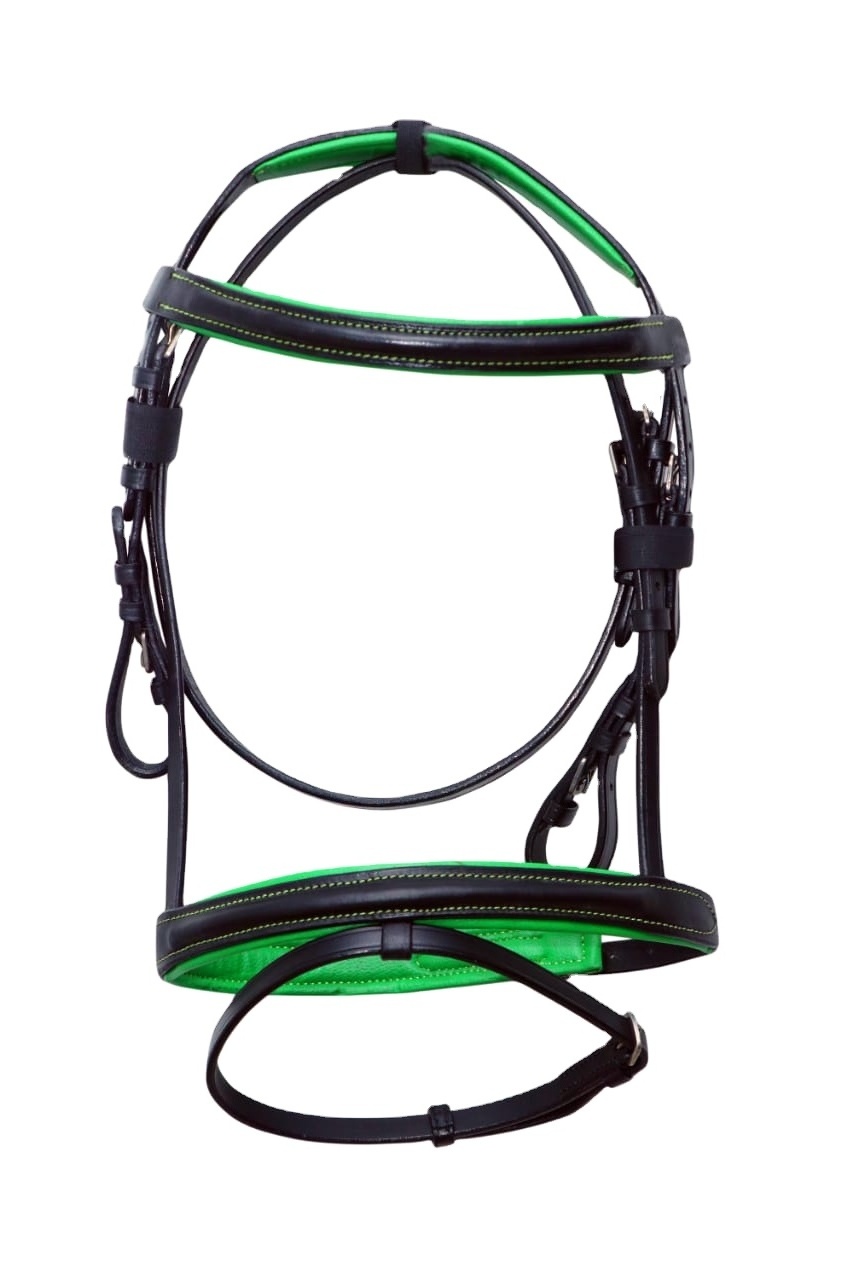 Horse Bridle DD Leather Horse Racing Bridle Made In India High Quality Softy Padding with Reins Assorted Colors