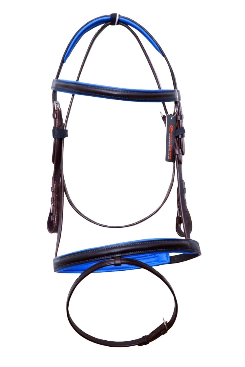 Horse Bridle DD Leather Horse Racing Bridle Made In India High Quality Softy Padding with Reins Assorted Colors