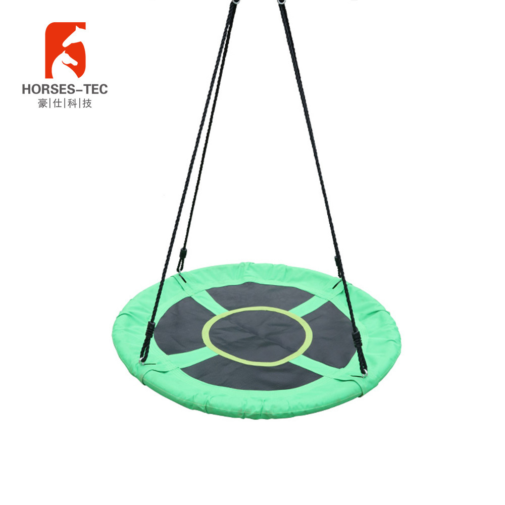 Portable 100cm round fabric outdoor child swing chair for tree playground