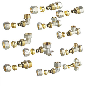 High Quality  Copper Brass Tube Plumbing Pex Compression Pipe Fitting