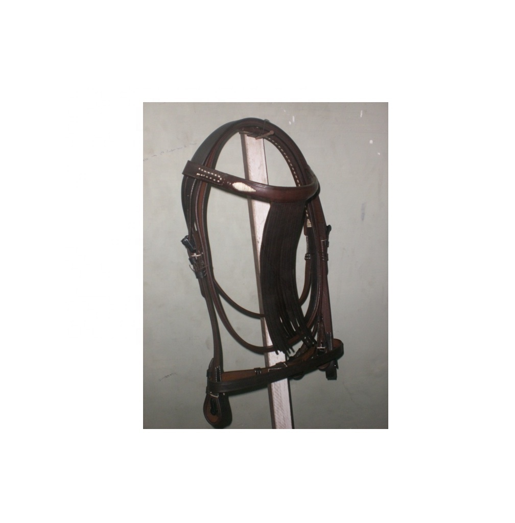 High quality leather horse Caveson bridle Horse Equestrian Genuine leather bridle with soft padded