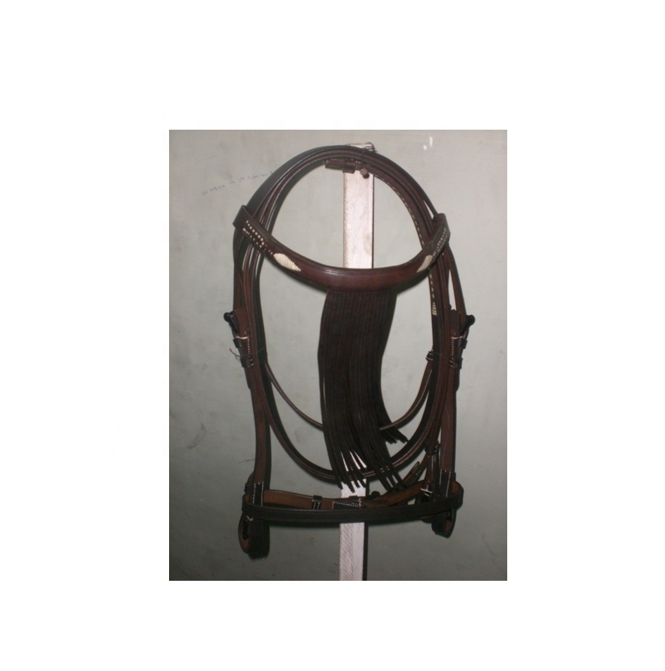 High quality leather horse Caveson bridle Horse Equestrian Genuine leather bridle with soft padded