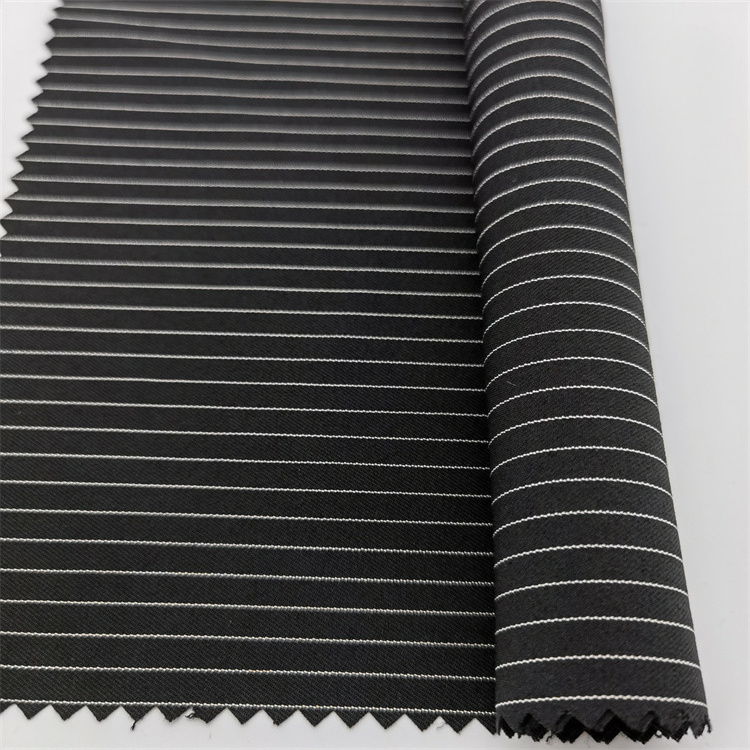 80%polyester 20%viscose TR Shirt Fabric woven polyester rayon tr stripe pant fabric