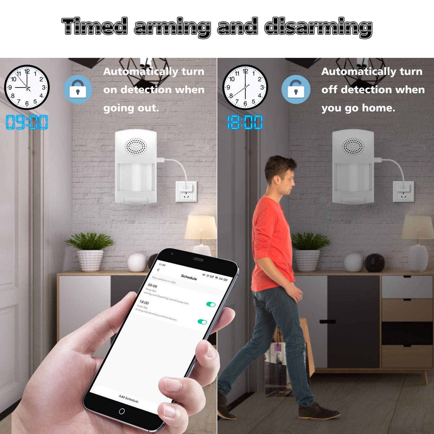 Hot Sale WiFi Infrared Intrusion Detection Alarm TUYA APP IR Motion Sensor Alarm